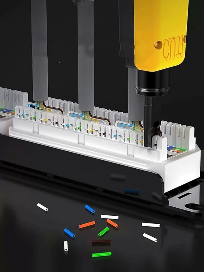 Network Tool kit, Pass Through RJ45 Crimp Tool kit, Ethernet Crimper Cat6 Cat5e Cat5 Crimping Tool with Wire Tracker, 110/88 Punchdown Tool, Cat6 Pass Through Connectors, Wire Stripper