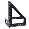 3D Multi-Angle Measuring Tool,45/90 Degree Aluminum Alloy Woodworking Square Protractor, Drawing Line Ruler, Miter Triangle Ruler Layout Measuring Tool for Woodworking (Metric-Black)