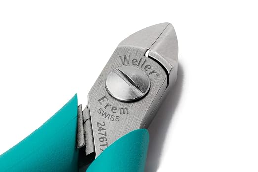 Weller Erem 2476TX2 Carbide Tip Cutter, Round Head, Full Flush Cut, 5" Length, 0.433" Jaw Length, Ergonomic Handle