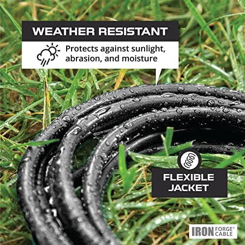 Iron Forge Cable 10 Gauge Extension Cord Heavy Duty, 50 Ft - Black SJTW