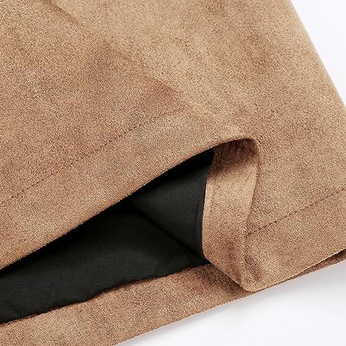 IDEALSANXUN Plaid Skirts for Women Fall Winter Knee Length Pencil Wool Skirt with Slit
