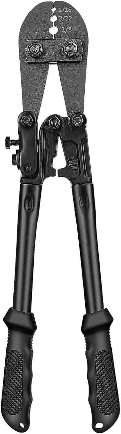 TooTaci Wire Rope Crimping Tool, Wire Rope Swaging Tool for Aluminum Oval Sleeves, Double Sleeves, Crimping Loop sleeve from 1/16-inch to 1/8-inch, Cable Crimper