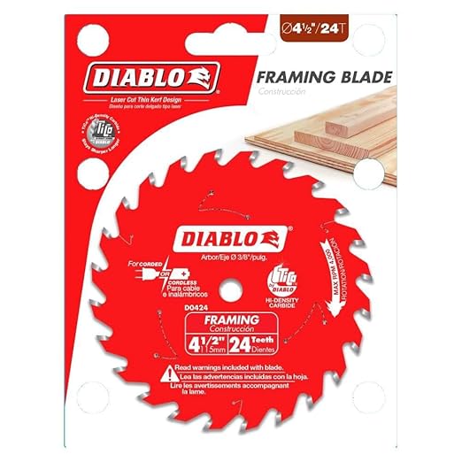 Diablo Tools 4 1/2 Inch X 24 Tooth Framing Trim Saw Blade