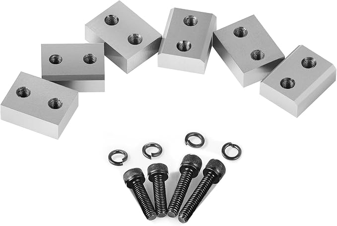 VEVOR Rebar Cutter Replacement Jaw Blades 6 Pcs - Double-sided CR12MOV High-Hardness Steel, for 1-1/4 Inch 32mm #10 Electric Rebar Cutter, with Screws & Spring Washer