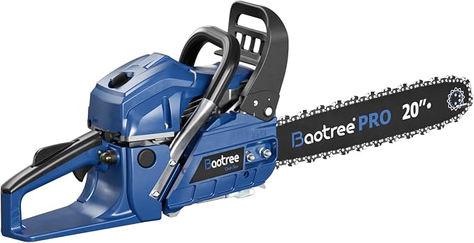 62cc 2-Cycle 20 Inch Gas Chainsaw for Tree Cutting, Firewood, Logging | Anti-Vibration System, Quick Start Technology