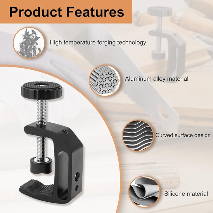 Universal C-Clamp With 1/4 And 3/8 Thread Hole For Desktop Mount Holder LCD Monitor Flash Desks Carts Benches Worktables (2)