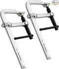 POWERTEC Heavy Duty 6" F Style Bar Clamps, 3-1/8" Throat Depth, 480 lb Clamping Force – Woodworking, Cabinetry, Welding & Workshop Use, 2 Pack (72338)