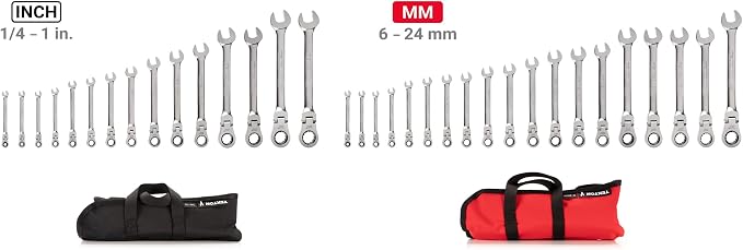 TEKTON Flex Head Ratcheting Combination Wrench Set, 34-Piece | WRC95405