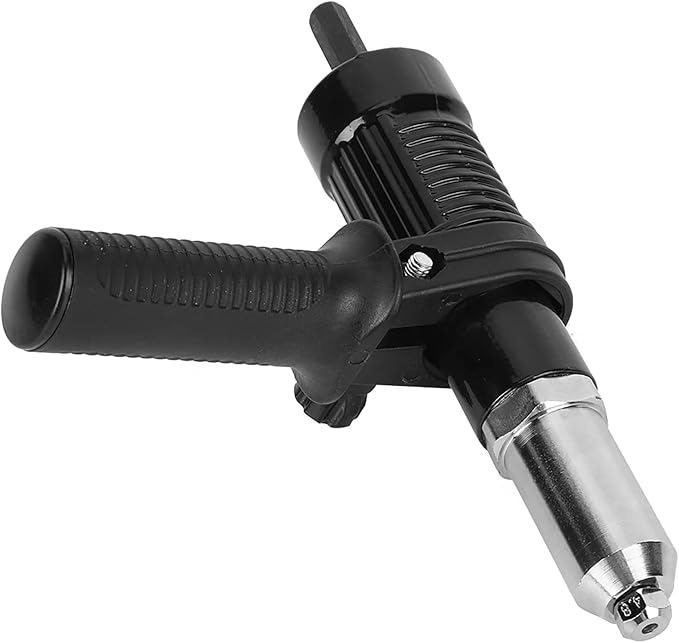flexman Rivet Gun Adapter for Electric Drill, High Hardness Alloy Steel Electric Handle Tool with Wrench, Riveting Tool Kit for Pull Rivets