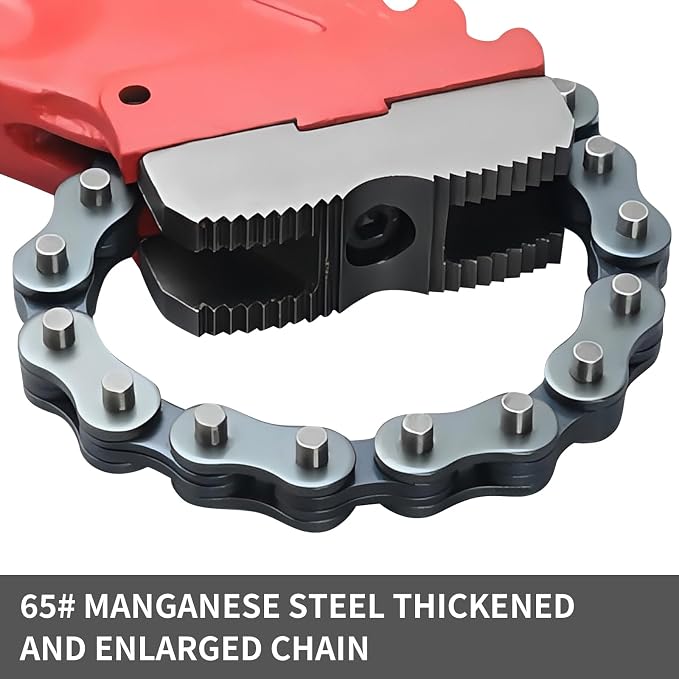 Chain Pipe Wrench 18" for 2" ~ 5" pipe diameter, chain length 19.8". Heavy-duty chain pipeline tool for pipeline installation, oilfield pipeline operations and maintenance