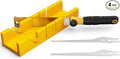 GARTOL 4-Piece Miter Box and Japanese Pull Saw Set, Mini Hand Saw with 3 Replaceable Blades, Precise 45°/90° Angle Cutting Tool for Baseboard, Trim, Picture Frames & DIY Woodworking