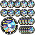 20 Pcs 4.5" Diamond Saw Blades Bulk Diamond Cutting Wheel for Angle Grinder 4 1/2'' Multi Purpose Heavy Duty Angle Grinder Discs for Cutting Metal Tile Rebar Steel Marble, 7/8'' Arbor(Sticker Style)