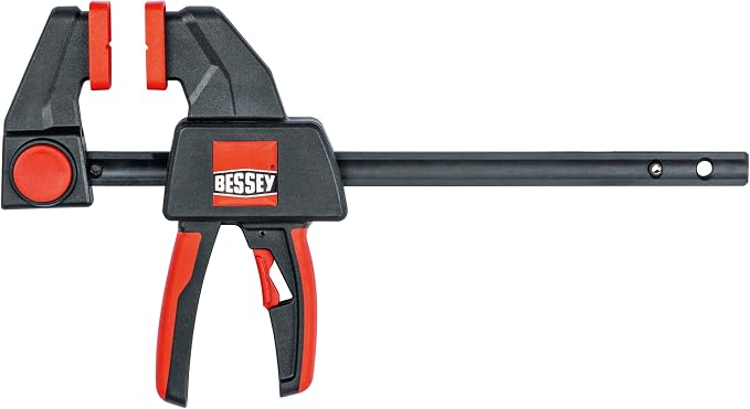 BESSEY EHK SERIES - 100 lb Clamping Force - 12 in - EHKM12 Trigger Clamp Set - 2.375 in. Throat Depth - Wood Clamps, Tools, & Equipment for Woodworking, Carpentry, Home Improvement, DIY