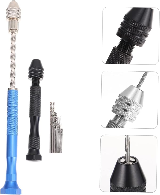 Angoily 3sets Hand Drills Vise Steel Jewelry Making Drills Pin Vise for Resin Crafting
