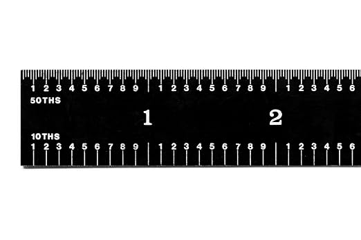 PEC Tools 18-Inch Flexible Stainless Steel Mechinist Ruler, High-Contrast Black Chrome Finish, 3R Graduation (1/32", 1/64", 1/10", 1/50"), Trusted by Professionals, Made in USA