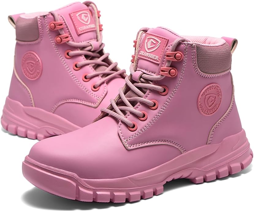 Steel Toe Boots for Women Wateproof Safety Shoes Men Lightweight Composite Toe Boots Leather Construction Steel work Shoes