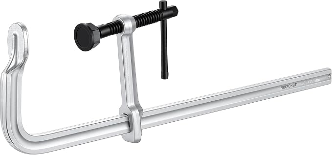 MAXPOWER 24 inch F Clamp, 5-1/2 inch Throat Depth, Removable Swivel Pad, Max Jaw Opening 24-inch Heavy Duty Clamps for Welding