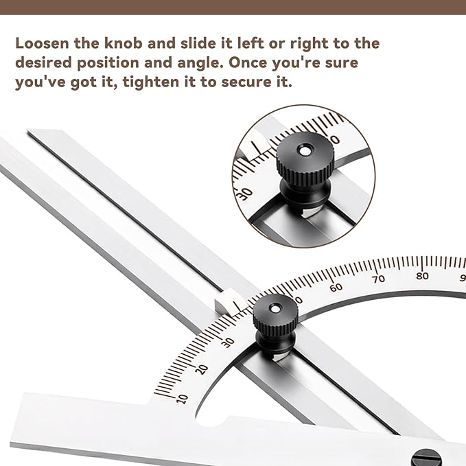 12" Steel Protractor Angle Finder Sliding Bevel Gauge Metal Protractor for Construction Jobs, Cabinet-Making and Fine Carpentry, Measuring Tool for Carpenters & Woodworking Hobbyists