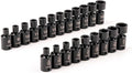 TEKTON 3/8 Inch Drive Universal Joint Impact Socket Set | SID97004 | 21-Piece, (5/16 - 3/4 in., 8 - 19 mm), Shallow, 6-Point