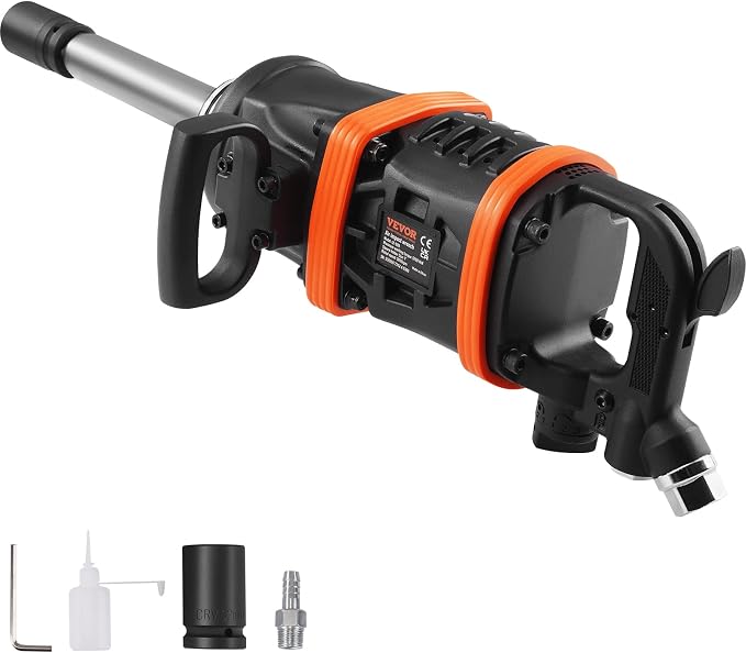 VEVOR 1 Inch Air Impact Wrench, Up to 5175 ft-lbs Beast Reverse Torque Output Pneumatic Impact w/ 8 Inch Anvil for Heavy Duty Machinery/Semi-Truck/Bus | Pneumatic Impact Gun with 8 Inch Anvil, Forward/Reverse Control, for Heavy Duty Machinery, Semi-Tru...