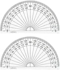 Leline's Plastic Protractor, 4 inch Student Math Protractors, Pack of 2, Clear