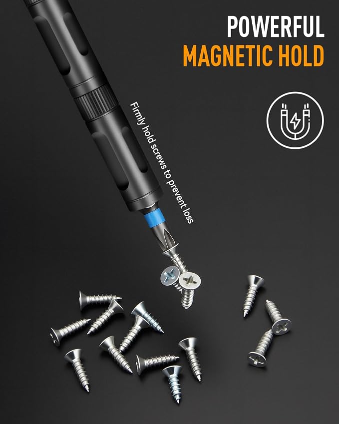 KELIN Magnetic Ratchet Screwdriver Set, 43 in 1 T Handle Ratchet Screwdriver Kits with S2 Steel Bits, Ratcheting Screwdriver for Home Daily Repair, DIY Projects, Ideal Gift for Men Husband (Orange)