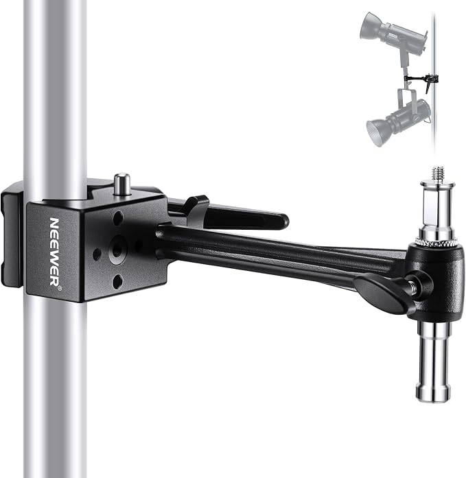 NEEWER Super Clamp with 6" Extension Arm, 5/8" Stud, 2.4" Jaw Grip