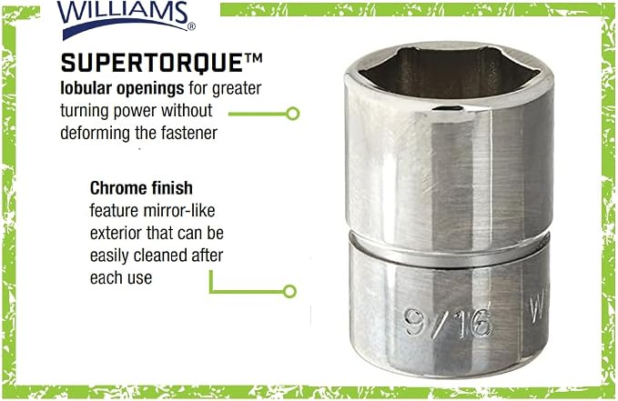 Williams B-618 9/16-Inch Shallow 6 Point Socket