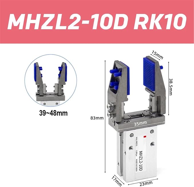 1pcs MHZ2 Finger Cylinder Parallel clamp Claw Fixture MHZ2-16D MHZ2-20D Bracket Extended Internal Support Bracket(MHZL2-10D RK10)