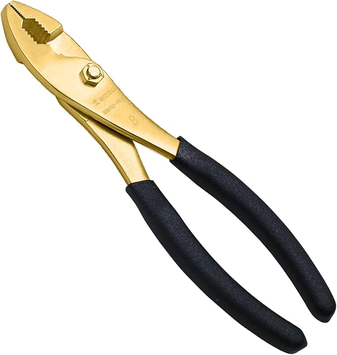 WEDO Brass Slip Joint Pliers 8", Adjustable Combination Pliers with Non-Slip Handle,For Gripping, Loosening Nuts and Bolts, Cutting Steel Wire,Die-Forged,Corrosion Resistant