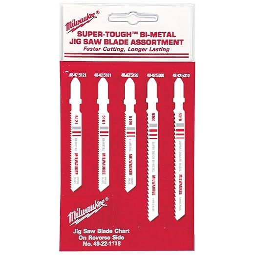 Milwaukee 49-22-1178 T-Shank Metal/Wood Cutting Jig Saw Blade Assortment, 15-Pack