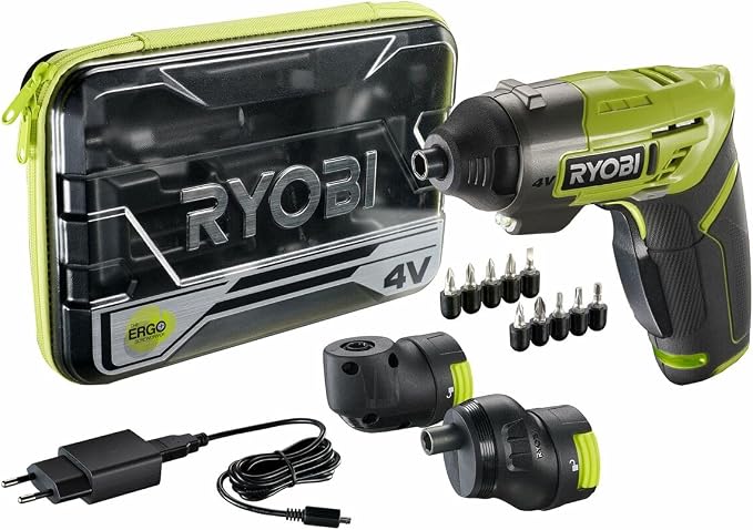 Ryobi ERGO-A2 Screwdriver 4V 5Nm 10 Bits 25mm 2 Heads 200 rpm 1x 1.5Ah