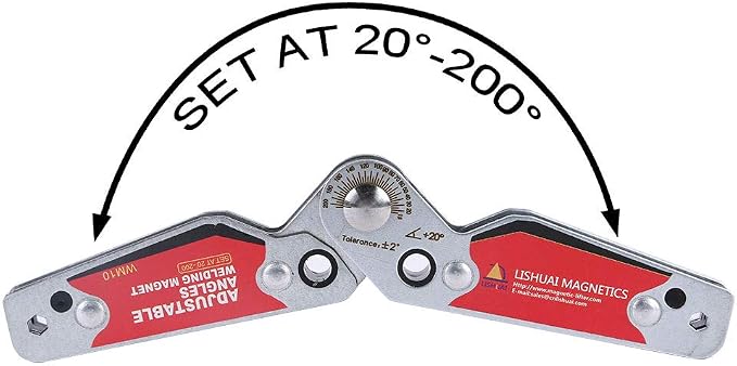 LISHUAI New Adjustable Angle(20°~200°) Welding Magnet,Magnetic Welding Holder,Welder Tool Accessories (Medium)
