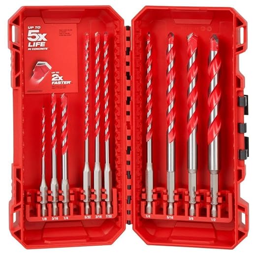 48-20-9058 for Milwaukee Tool 10 Pc. Shockwave Impact Duty Carbide Hammer Drill Bit