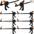 8 PCS 10 Inch Bar Clamps for Woodworking, Black E-Z Hold Woodworking Bar Clamps Set, One-Handed Quick F Clamps, F Clamps Set for Carpenters & Woodworkers Tools