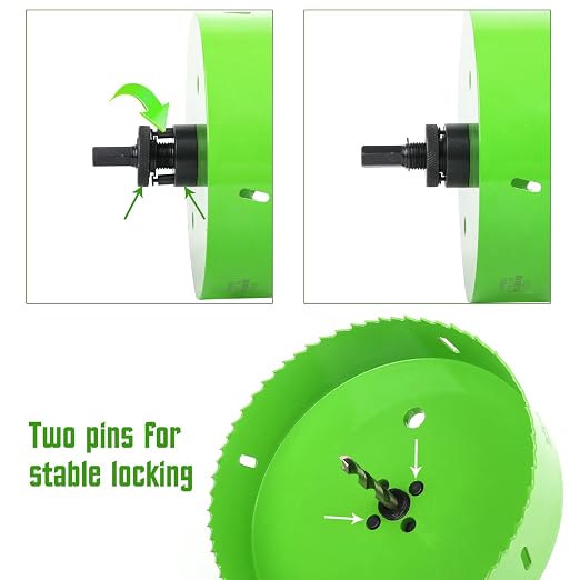 LifeIdeas 8 inch Hole Saw, Bi-Metal & Heavy Duty Hole Saw with Arbor Mandrel, Hole Drilling Cutter for Cornhole Boards, Metal, Drywall, Plasterboard, Wood and Plywood