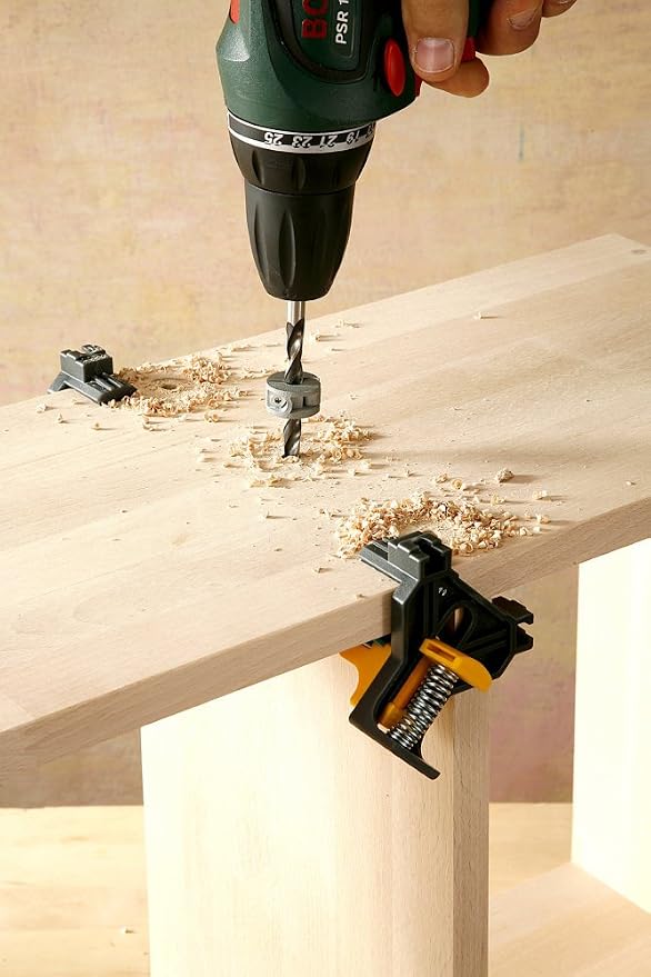 wolfcraft 2 ES 22 Corner Clamp I 3051000 I For quick and easy fixing of boards and frames at a 90° angle, for example when assembling shelves, small cupboards or frames