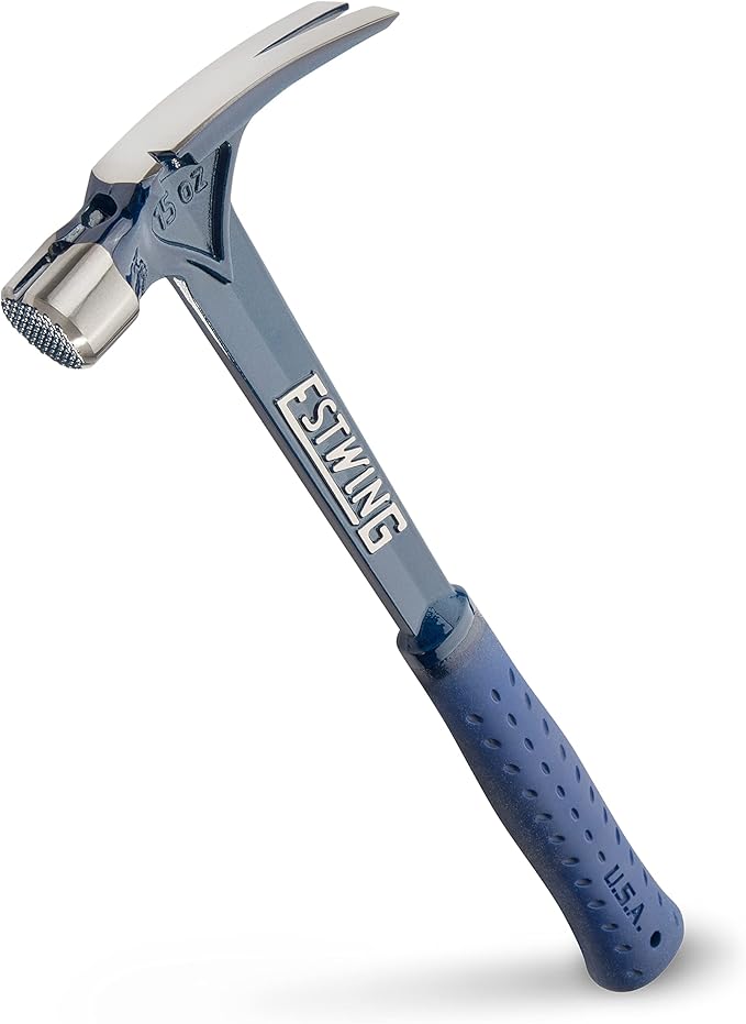 ESTWING Ultra Series Hammer - 15 oz USA Made Rip Claw Framing Hammer with Milled Face & Shock Reduction Grip - E6-15SM