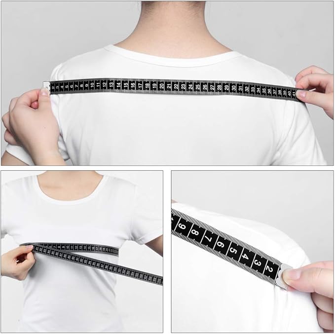 Tape Measure Body Measuring Tape, 120 Inch Soft Fabric Measuring Tape for Sewing Cloth Measurement, Double Scale Tailor Ruler for Weight Loss Medical Measurement Nursing Craft(White/Black)