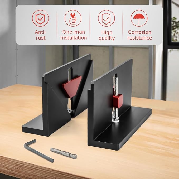 2PCS Right Angle Spline Jig,Box Joint Jig,Adjustable Corner Dovetail Jig for Table Saw Router Table Strengthen Miter Joints and Add Design for Picture Frames Small Boxes(COLOR:Black)