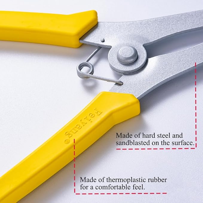 Miter Spring Clamps Essential Set for Woodworking | Set includes 8 clamps, 1 pliers, 1 clip for wood trim, crown molding, picture frames. Packaged in a sturdy cardboard box.