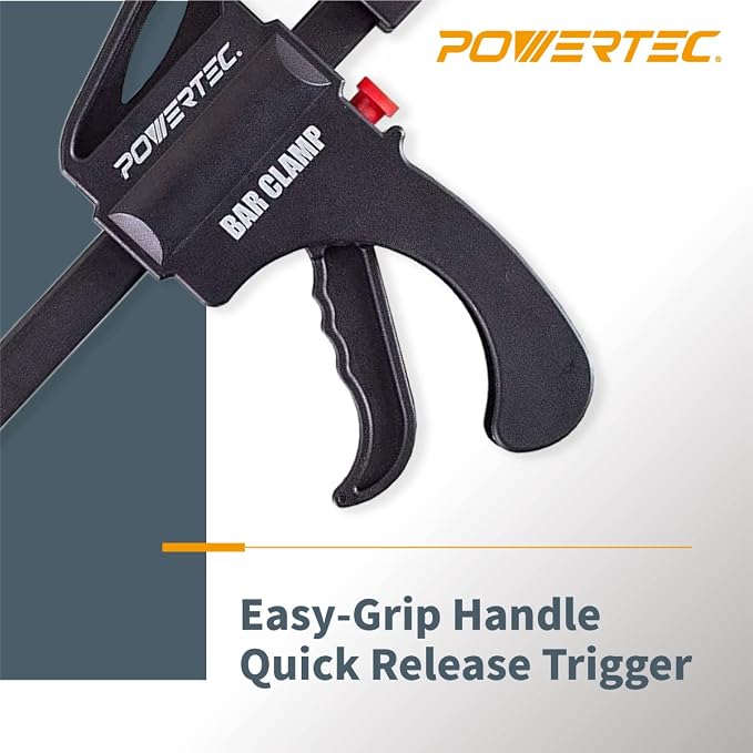 POWERTEC 36" Bar Clamps/Spreaders 12 Pack, Trigger & Ratchet Quick Grip Clamps for Woodworking, Gluing & DIY Projects