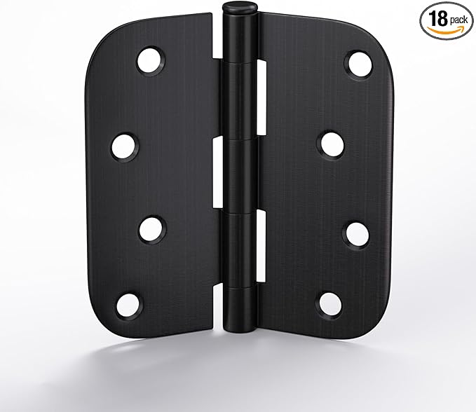 18 Pack goldenwarm 4 inch Oil Rubbed Bronze Door Hinges, Heavy Duty Interior and Exterior Door Hinges 4in x 4in with 5/8" Radius Corners