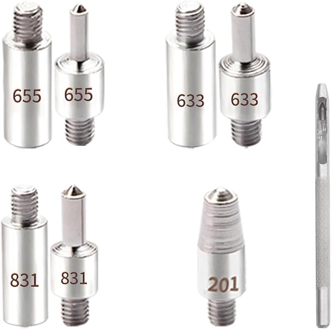 Press Pliers Installment Tool 19 Sets Installs Size on Metal Buckels #655(10mm)#633(12.5mm)#831(15mm) and for 9.5mm Five Claw