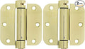 Amazon Basics Self-Closing Door Hinge, 3.5 Inch x 3.5 Inch, Polished Brass, 1-Piece, Hardware Included (Pack of 2)