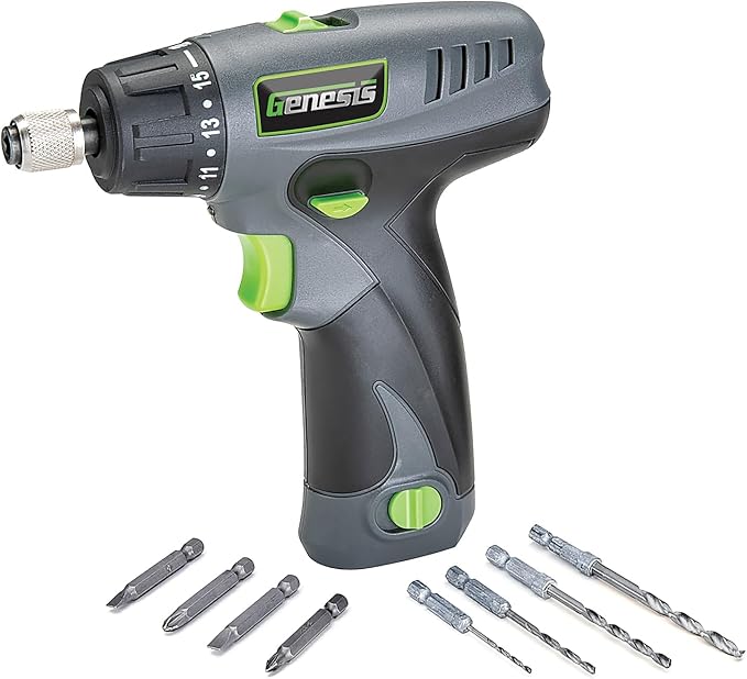 Genesis GL0831CK2 8-Volt Li-Ion 3-Piece Cordless Tool Kit with Screwdriver, Soldering Iron, and Pocket LED Light,Gray