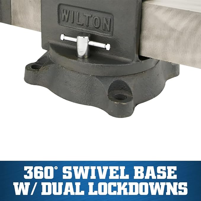 Wilton Shop Bench Vise, 8" Jaw Width, 8" Max Jaw Opening, 4" Throat (Model WS8), gray