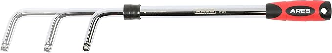 ARES 57001 Telescoping Lug Wrench, Extends 17.5-23.5 Inches | High-torque design; includes 2 double-sided 6-point sockets for broad vehicle coverage.