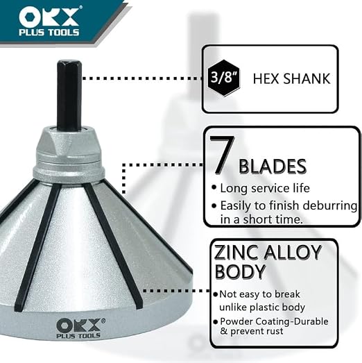 ORXPLUS Tools 2 in 1 Inner-Outer Deburring Tool for PVC, CPVC, PP, PE, PEX, ABS, Copper, Aluminum and Plumbing Tool with OD 13/16" to 2-1/2", ID 7/8" to 2-6/19"
