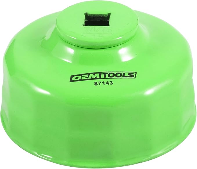 OEMTOOLS 87143 74/76MM and 15 Flute Oil Filter Wrench, Green Oil Filter Wrench, Fits 3/8" Ratchet, Non-Slip Grip, Rust-Resistant